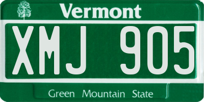 VT license plate XMJ905