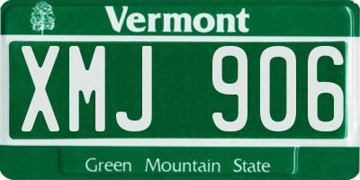 VT license plate XMJ906