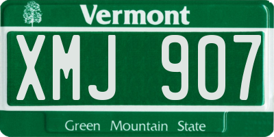 VT license plate XMJ907