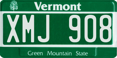 VT license plate XMJ908