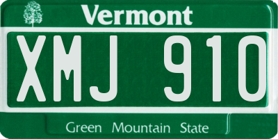 VT license plate XMJ910