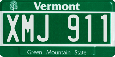 VT license plate XMJ911