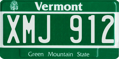 VT license plate XMJ912