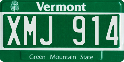 VT license plate XMJ914