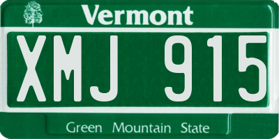 VT license plate XMJ915