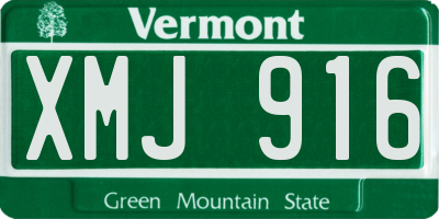 VT license plate XMJ916