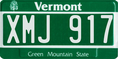 VT license plate XMJ917