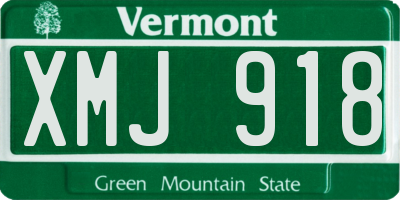 VT license plate XMJ918
