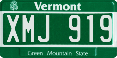 VT license plate XMJ919