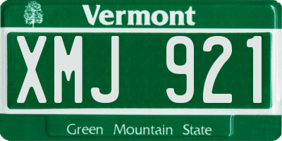 VT license plate XMJ921
