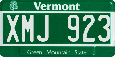VT license plate XMJ923