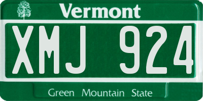 VT license plate XMJ924