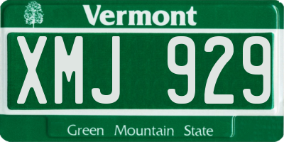 VT license plate XMJ929