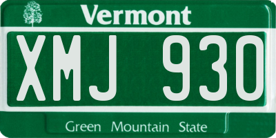 VT license plate XMJ930
