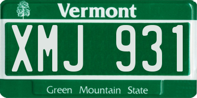 VT license plate XMJ931