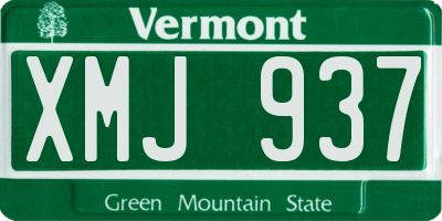 VT license plate XMJ937