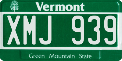 VT license plate XMJ939