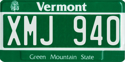 VT license plate XMJ940