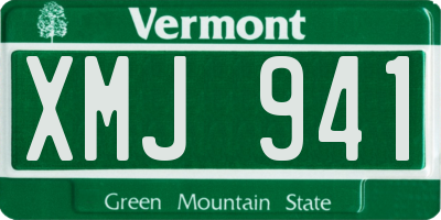 VT license plate XMJ941