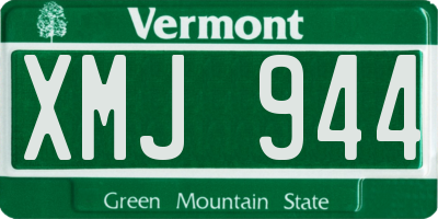 VT license plate XMJ944