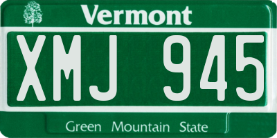 VT license plate XMJ945