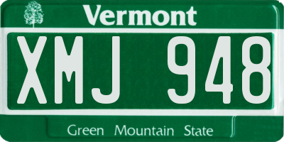 VT license plate XMJ948