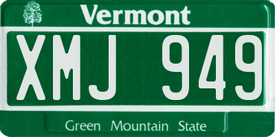 VT license plate XMJ949