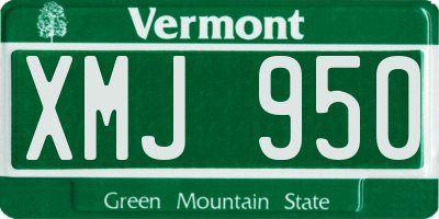 VT license plate XMJ950