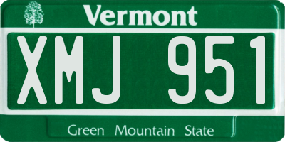VT license plate XMJ951