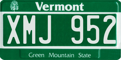 VT license plate XMJ952