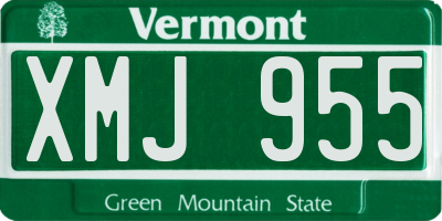 VT license plate XMJ955