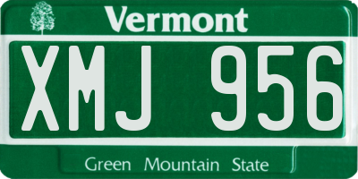 VT license plate XMJ956