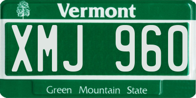 VT license plate XMJ960