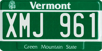 VT license plate XMJ961