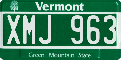 VT license plate XMJ963