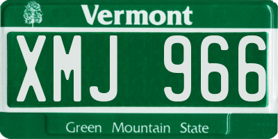 VT license plate XMJ966