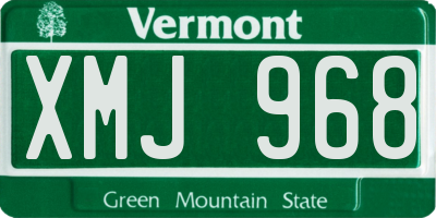 VT license plate XMJ968
