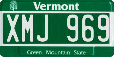 VT license plate XMJ969