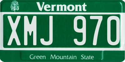 VT license plate XMJ970