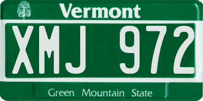 VT license plate XMJ972