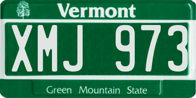 VT license plate XMJ973
