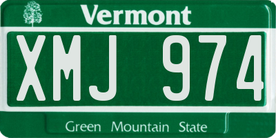 VT license plate XMJ974