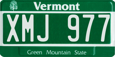 VT license plate XMJ977