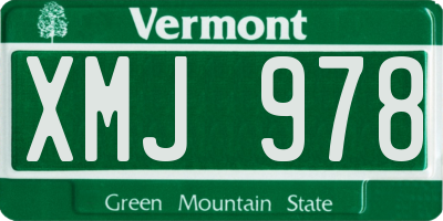 VT license plate XMJ978