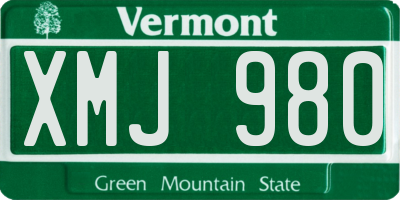 VT license plate XMJ980