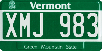 VT license plate XMJ983