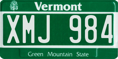 VT license plate XMJ984