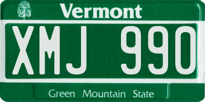 VT license plate XMJ990