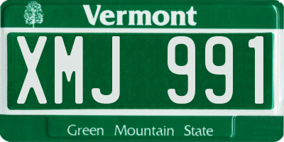 VT license plate XMJ991