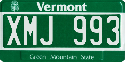VT license plate XMJ993